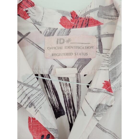 ID Official Identification Shirt ABSTRACT Print Vintage 80s USA  M L Men's RARE - Picture 6 of 6